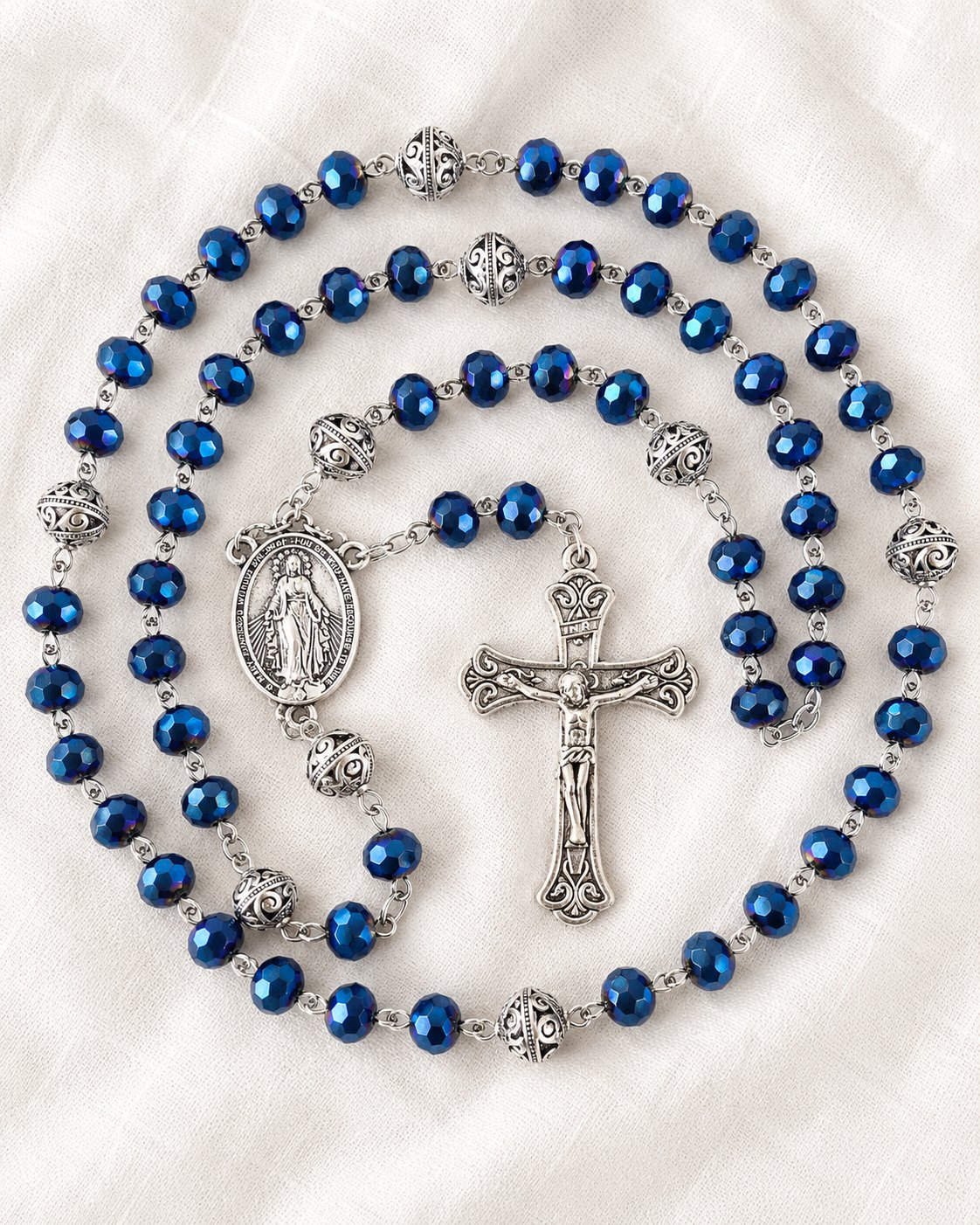 Ocean Blue Marian Rosary