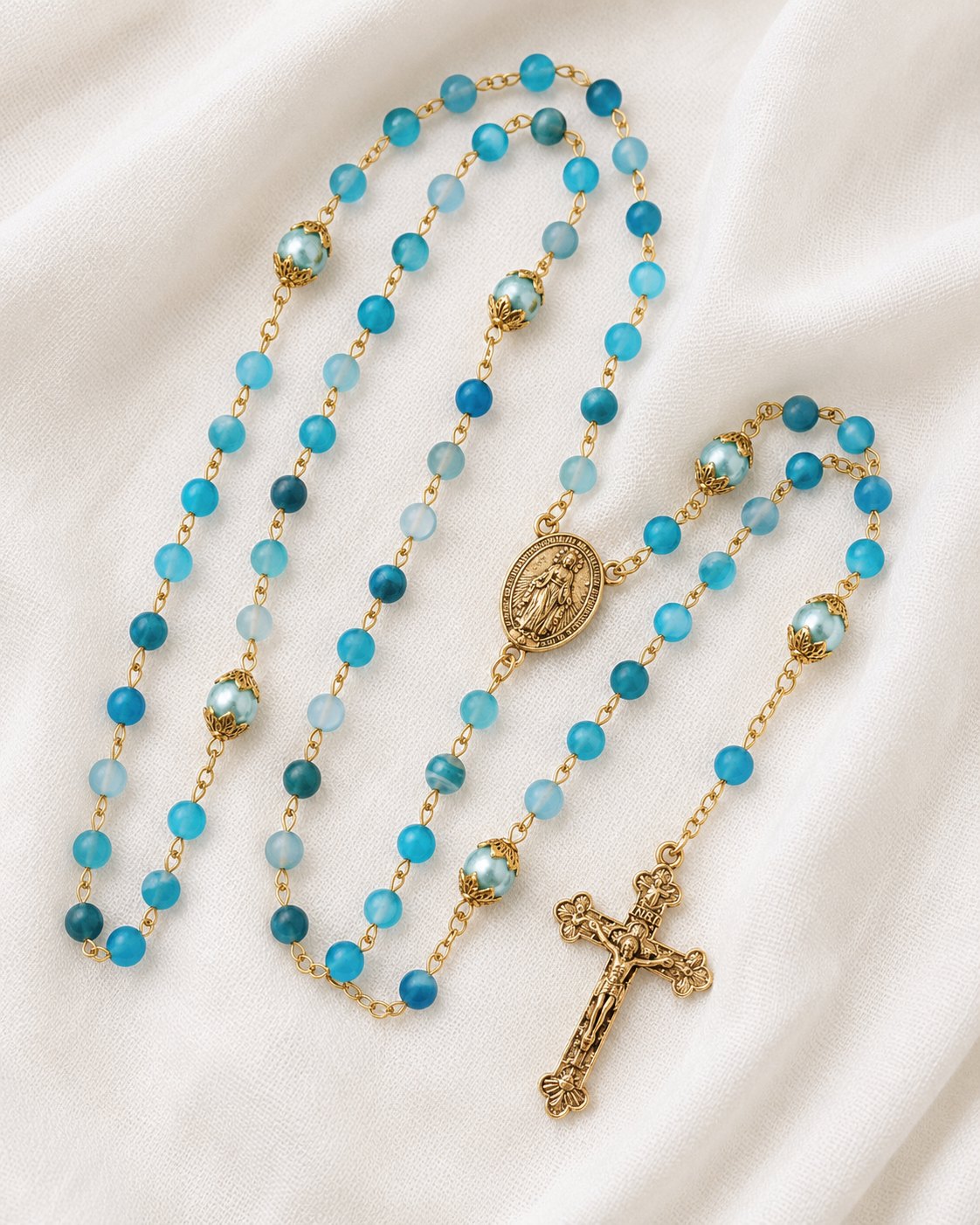 Sea Glass Marian Rosary